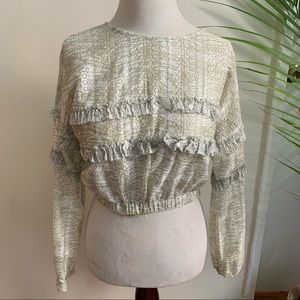 Zara ruffled crop blouse